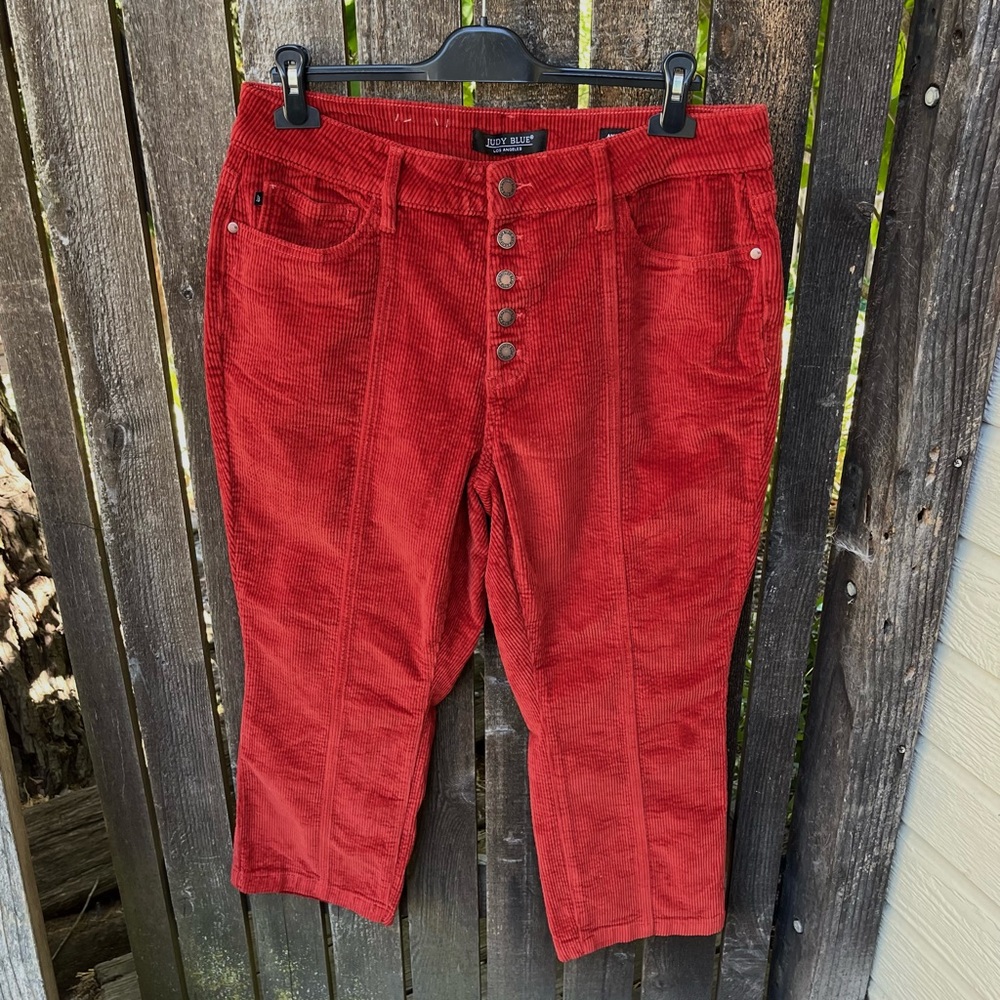 Judy Blue A Walk With You Buttonfly Ankle Straight Corduroy Pant NWOT Sz 16W